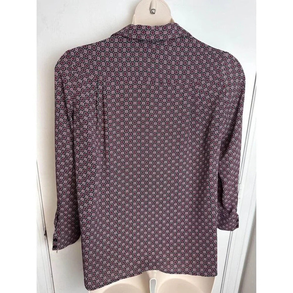 chelsea & theodore red pattern long sleeve button down size medium 0948 - Picture 4 of 6